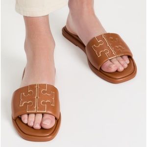 Tory Burch Double T Sport Slides, size 10